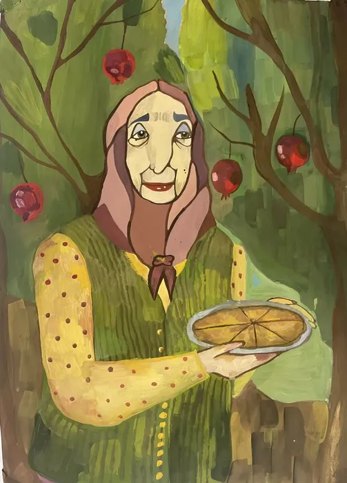 11 Мирзебекова Назиля, 12 лет. Моя бабушка Диляра. 2026. Гуашь. Старая Купавна, МУДО Купавинская ДШИ.jpg