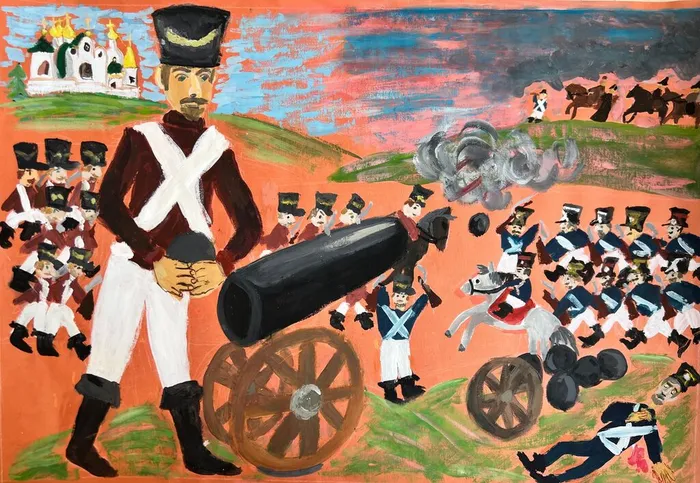 5 Зайцев Артем_12 лет_Бородинское сражение_2025_тон бумага гуашь_ Сергиев Посад МБУ До ДШИ 3