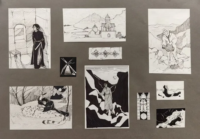 5 Узденова Алиса 16 лет Илл. в поэме Мцыри 2025 бум гел ручка Истра ДШИ им ВА Ширшова СП ДШИ Вдохновение