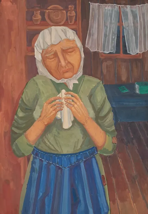 3 Татина Ангелина, 16 лет. Мартрёна. По рассказу А. Соженицына Матрёнин двор. 2025 гуашь Пушкинская ДХШ