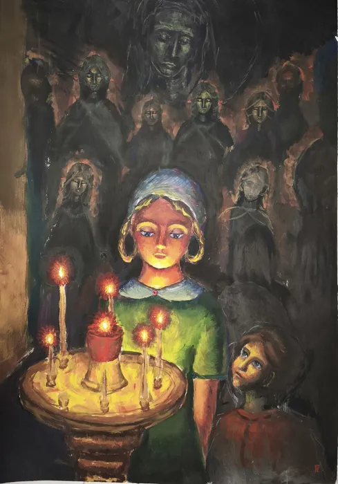 6 Евтушенко Глеб12 лет Молитва 2025 бум гуашь МУДО «ДШИ № 3» сп ДШИ № 2 го Люберцы