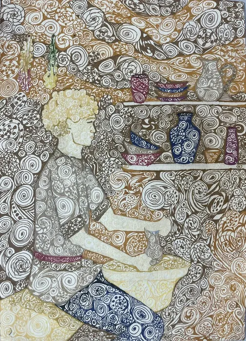 10 Васильева София, 14 лет. Гончар. 2026. Бумага, гелевые ручки. Старая Купавна, МУДО Купавинская ДШИ.jpg