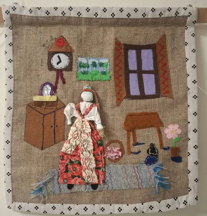 10 Казаровец Виктория 13 лет Малахитовая шкатулка 2025 Лоскутное панно Ступино МАУДО СДШИ