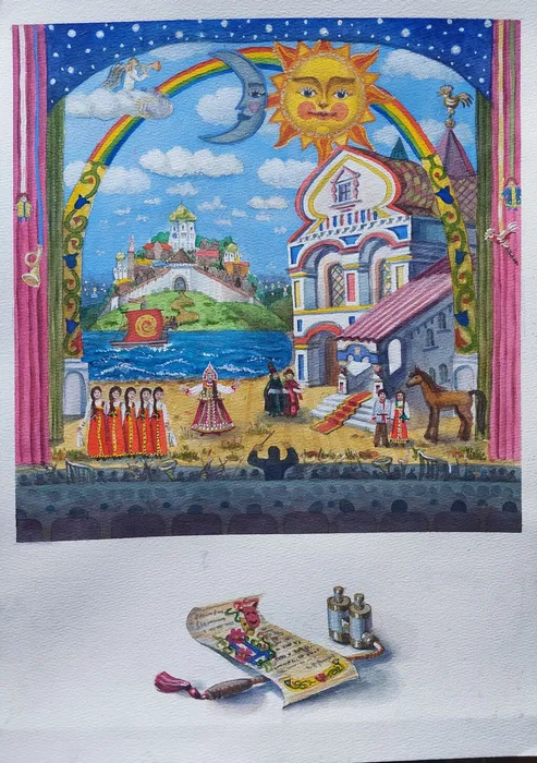 28 Фандеева Дарина, 12 лет. Оперы-сказки Римского-Корсакова. 2026. Акварель. Балашиха, МБУДО ДШИ 6