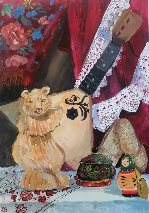 23 Рыбакова Татьяна, 11 лет. Традиции в ремесле. 2026 г. Гуашь. Сергиево-Посадский г.о., МБУ ДО ДШИ № 5 г. Краснозаводск