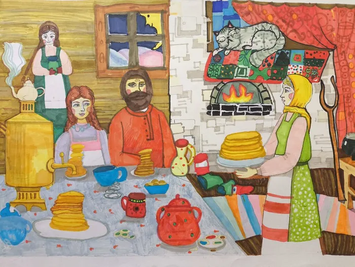 12 Мосенкова Вероника, 11 лет, маркеры, У тещи на блинах МБОУ ДО ДШИ Синтез