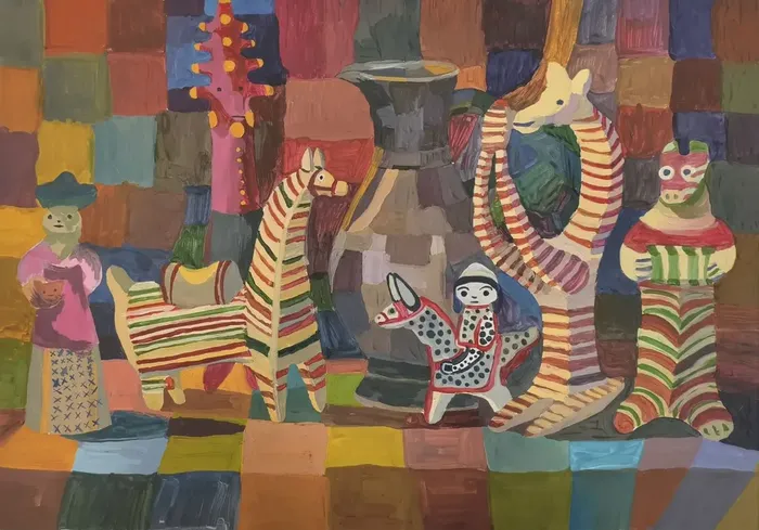 44 Полякова Александра, 13 лет, Игрушки, гуашь, 2026г, Подольск, МУДО ПДХШ