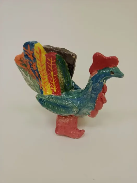 8 Ермашова Кристина, 10 лет. Петух из сказки Заюшкина избушка. 2026. Керамика. Старая Купавна, МУДО Купавинская ДШИ_2