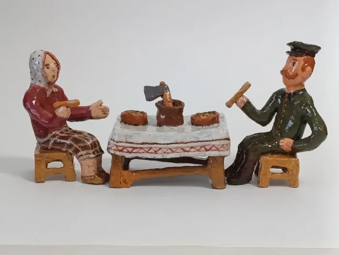 7 Прошкина Ольга, 11 лет Сказка Каша из топора. Кр.гл., ангобы ДШИ Гжель п. Электроизолятор