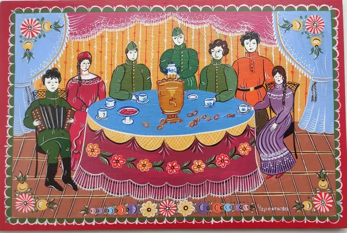 22 Черентаева Ульяна13 лет,  Русское чаепитие. городецкая роспись ДШИ им. В. А. Ширшова  Глебовская ДШИ Истра