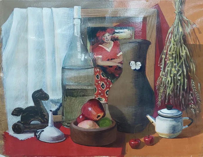 16 Дьякова Мария, 14 лет. Натюрморт в русском стиле. 2026. Темпера. Балашиха, МБУДО ДШИ 6