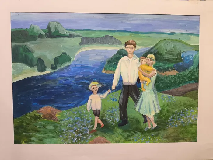 10 Мацуева Ангелина, 12 лет, Вечерняя прогулка, гуашь МБОУ ДО ДШИ Синтез