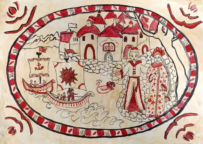 4 Голубкина Мария-10 л-Сказка о царе Салтане-2025-акварель-Раменское, МУДО ДШИ №1