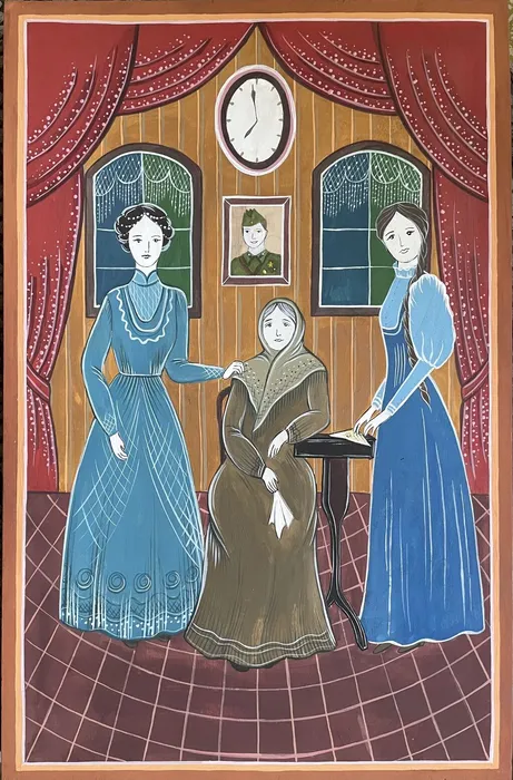 4 Шатских Анастасия, 13 лет, Память трех поколений, 2026, дерево, гуашь, лак, ДШИ Протвино