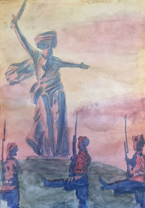 2 Коншина Варвара, 12 лет. Родина Мать. 2026. Акварель. Балашиха, МБУДО ДШИ 1 им. Г.В. Свиридова