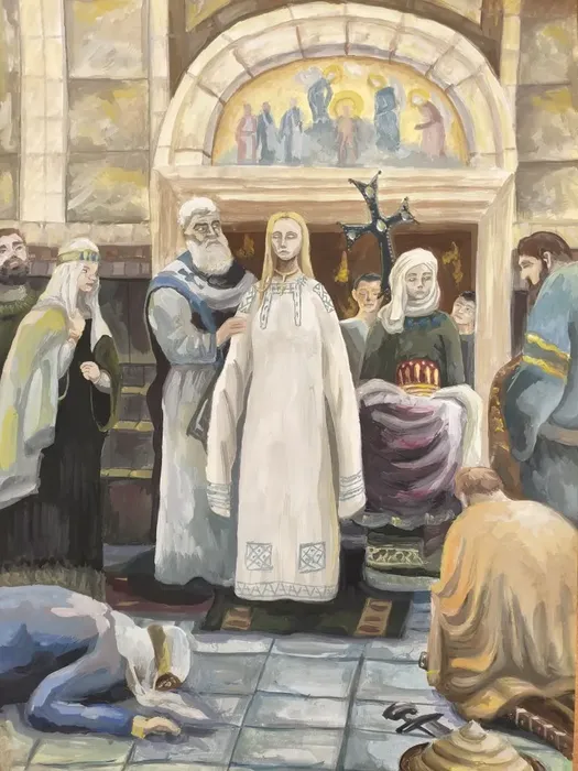 6 Кубракова Кира, 13лет, Крещение княгини Ольги, гуашь, 2026г, Подольск, МУДО ПДХШ