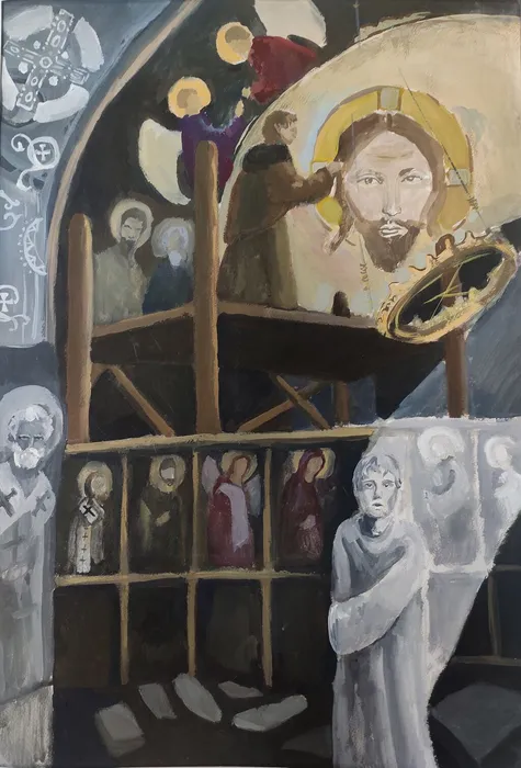 2 Барсукова Александра 16 лет Андрей Рублёв. Бум., гуашь. ДХШ Люберцы