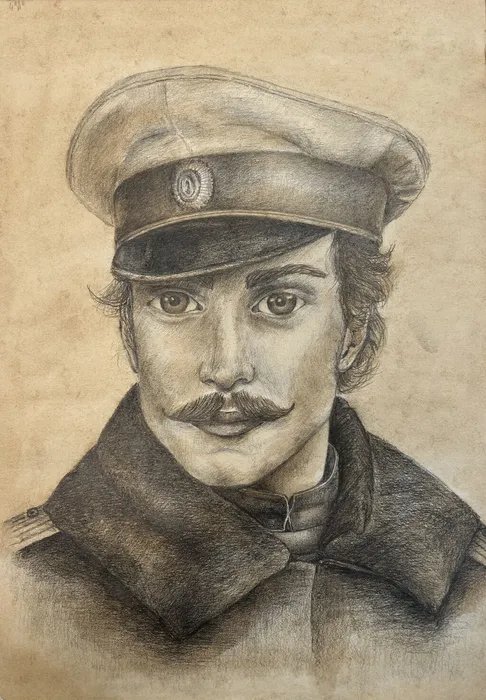 4 Трошина Софья, 16 лет. Герой нашего времени. Печорин. 2025 Б., простой карандаш Дубненская ДШИ г. Дубна