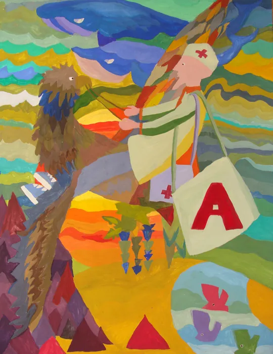 6 Кулакова Елизавета, 10 лет. Лимпопо, Лимпопо, Лимпопо. 2026. Гуашь. п. Обухово, МУДО Обуховская ДШИ