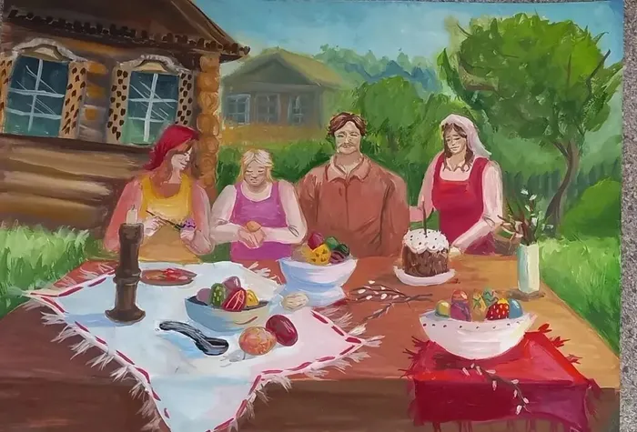 6 Калинина Анастасия, 16 лет, В Светлый Праздник, 2026, гуашь, м.о. Истра ДШИ им. В.А. Ширшова СП Глебовская ДШИ