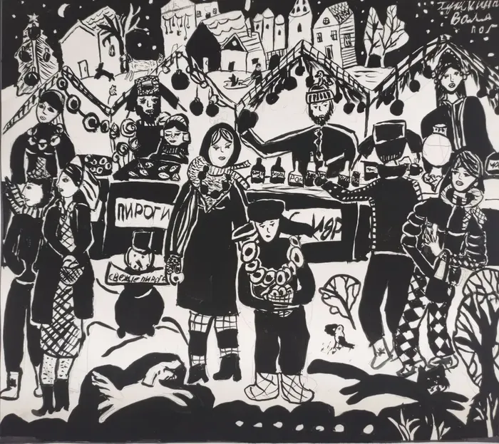 20 Пушкина Валя, 11лет, Рождественская ярмарка, гуашь, 2026г, Подольск, МУДО ПДХШ