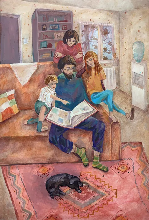 13 Савченко Элина 15 лет Семейный альбом 2026 Гуашь акварель Электросталь ДХШ