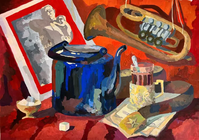 54 Ульяненкова Арина 14 лет Натюрморт с трубой 2025 Сергиев Посад МБУ ДО ДШИ 3