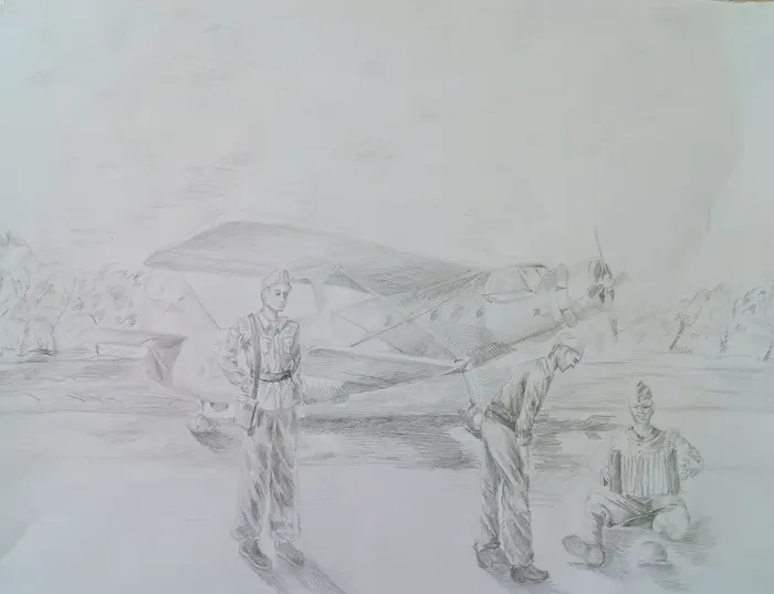 1 Богданова Анна, 13 лет. После боя. 2026г. Графика.