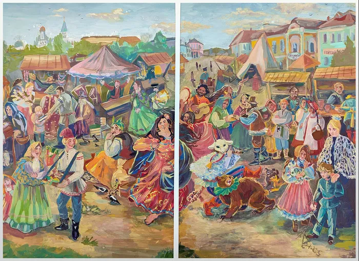 1 Авилова Ксения Ярмарочное веселье 2026 Гуашь Электросталь ДХШ им Н Н Лаврентьевой