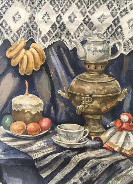 13 Воскресенская Анна 15 лет У самовара 2026 гуашь Истра ШИ им ВА Ширшова СП ДШИ Вдохновение7