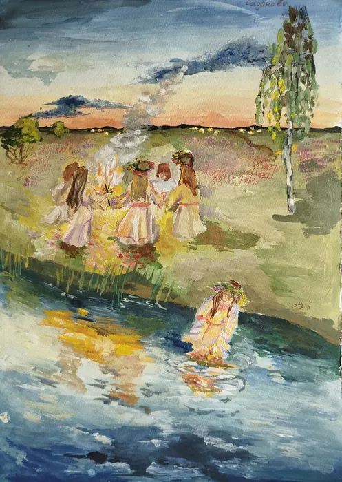 11 Сазонова Виктория 16 лет День Ивана Купалы 2026 Б., гуашь  Ивантеевка МБУДО Пушкинская ДШИ