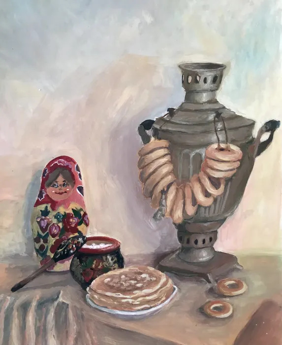 34 Мазалов Владимир, 13 лет. Масленичный натюрморт. 2026. Щёлково, ДШИ им.Ю.А.Розума