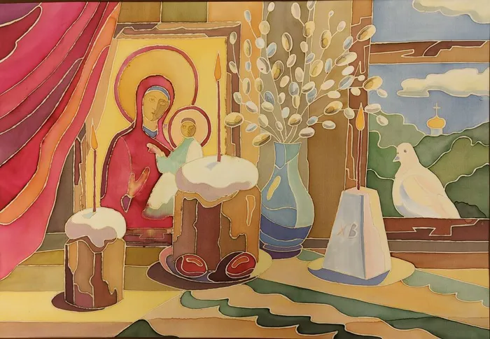 1 Бадеянц Валерия 15 лет Пасхальная радость 2026 батик Истра МБУДО ДШИ им ВА Широшова СП ДШИ Вдохновение